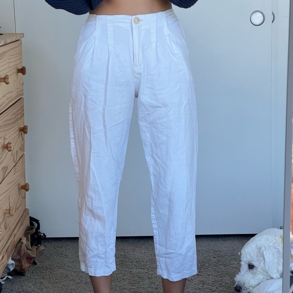 Zara linen white pants